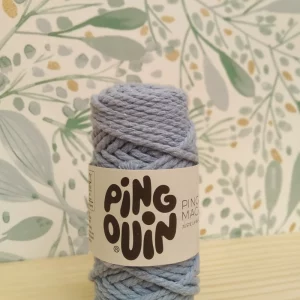 Fil macrame pingouin ciel
